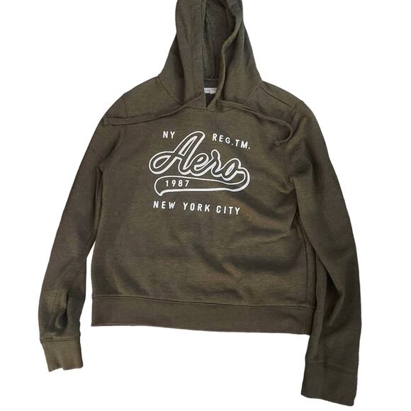 Aeropostale Green Long Sleeve Logo Hoodie M Winter Casual Comfy Classic Preppy - Picture 3 of 12
